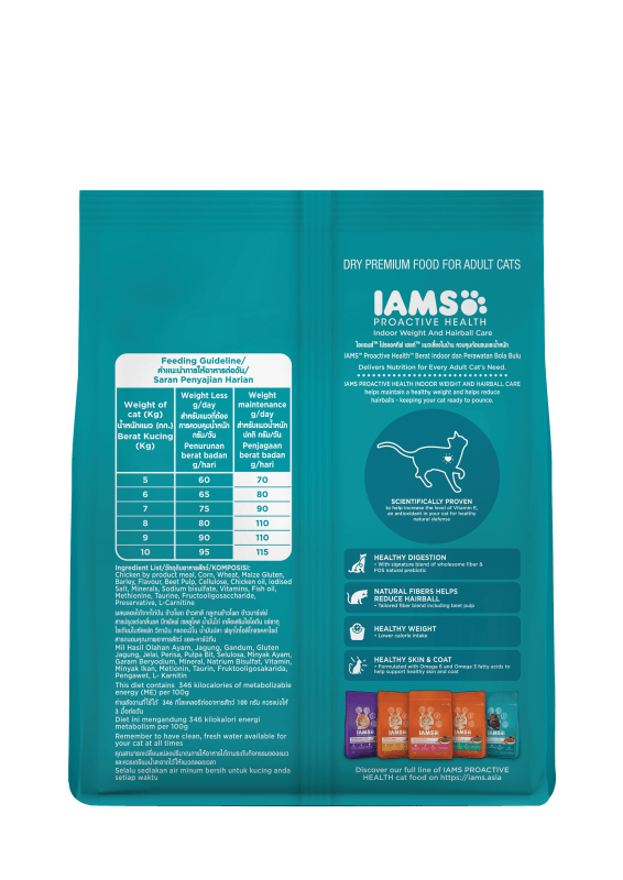 IAMS PROACTIVE HEALTH INDOOR WEIGHT AND HAIRBALL CARE 6x1kg - 2